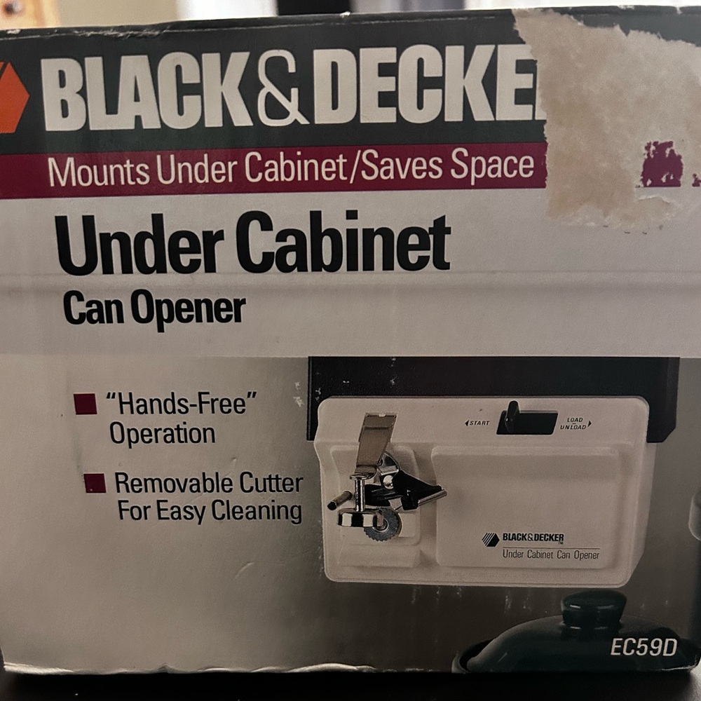 Black & Decker White Under Cabinet Can Opener Open Box Never Used No paperwork - Picture 7 of 8